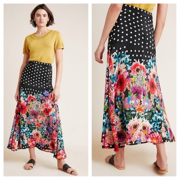 Anthro Pattern Play Maxi Skirt Size L - Picture 5 of 5